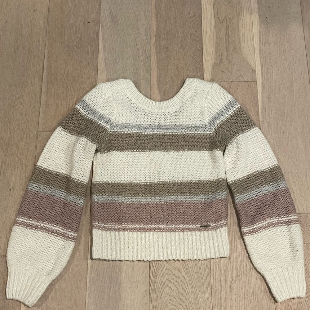 Abercrombie neutral tone striped sweater
